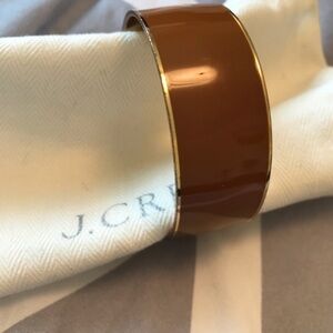 J crew wide enamel brown and gold bangle